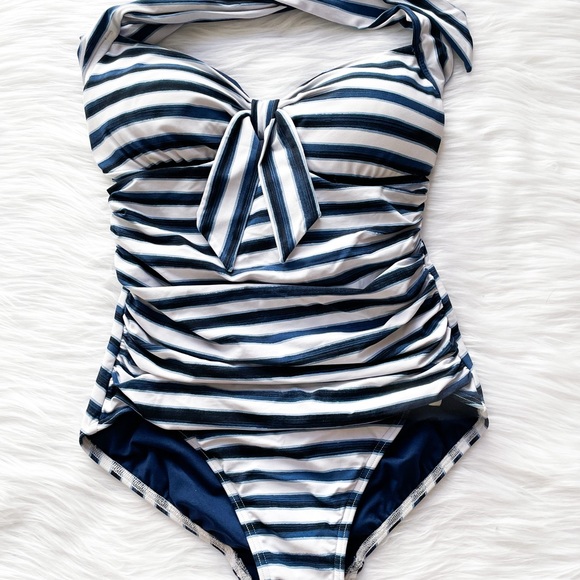 SEAFOLLY STRIPED RIVIERA STRIPED HALTER SWIMSUIT - Picture 4 of 8